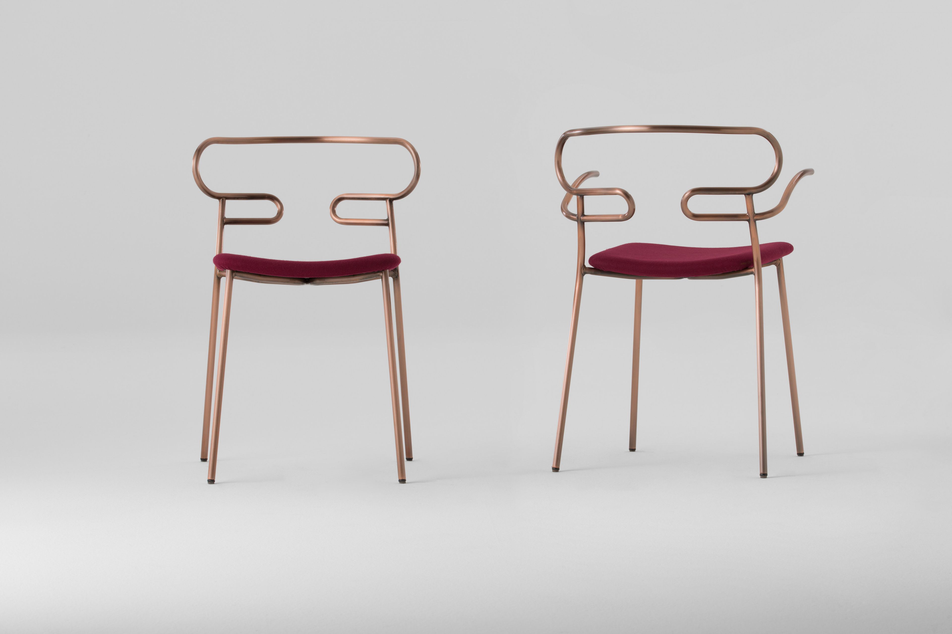 Металлический стул для ресторана с подлокотниками со встроенной подушкой TrabA' Генуя ARCH-00107492 - Вид №3