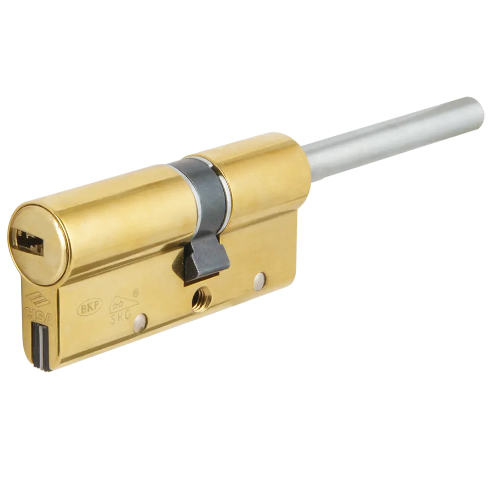 Цилиндр Cisa AP4S 0P3S7-07.66, 25x10x25 мм, ключ/шток, цвет латунь, без вертушки STLM-2039148