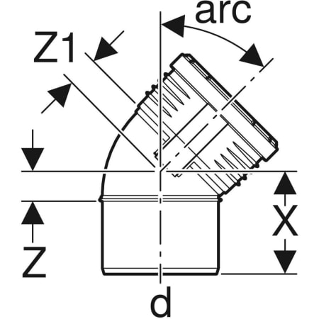 GEBERIT 390.222.14.1 Отвод Geberit Silent-PP  - Вид №2