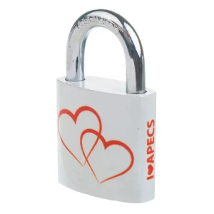 Замок навесной Apecs PD-23-32-Love 2Hearts, чугун/сталь