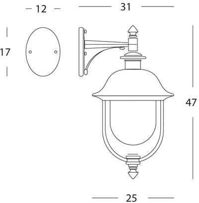 SOVIL Бра для наружного освещения из алюминия и меди Rustica 193/14 - 194/14 - Вид №4