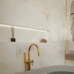 89396417 Глазурованный керамогранит Arcadia Ceramica Anty Sky Beige Glossy 60x120 см 1.44 м² глянцевый цвет бежевый STLM-1443507