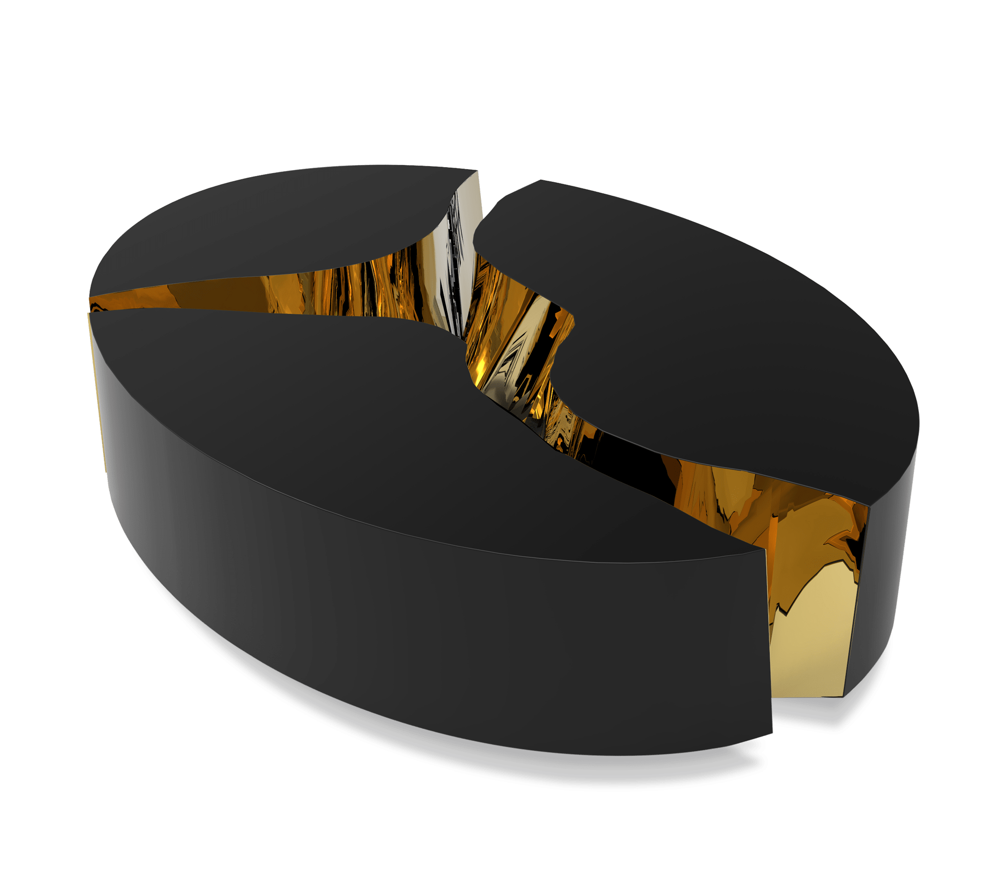 0-302 Овальный черный центральный стол Lapiaz Boca Do Lobo  - Вид №1