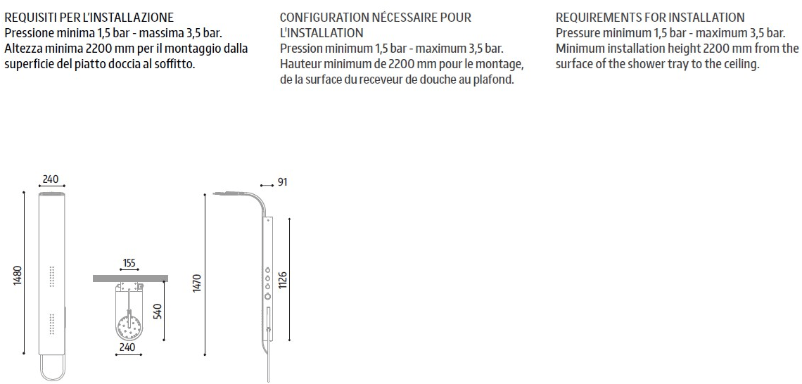 Glass1989 Настенная душевая стойка с душевой лейкой Showering sun-id-1430696 - Вид №1