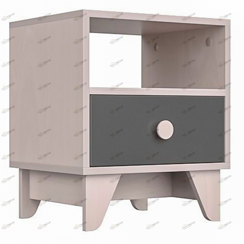 Прикроватная тумбочка Line серая ELLIPSE ELLIPSE LINE 351615 Бежевый;серый Santreyd 