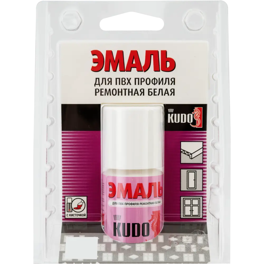 Эмаль для ПВХ-профиля Kudo с кисточкой, цвет белый, 15 мл STLM-2000267 - Вид №3