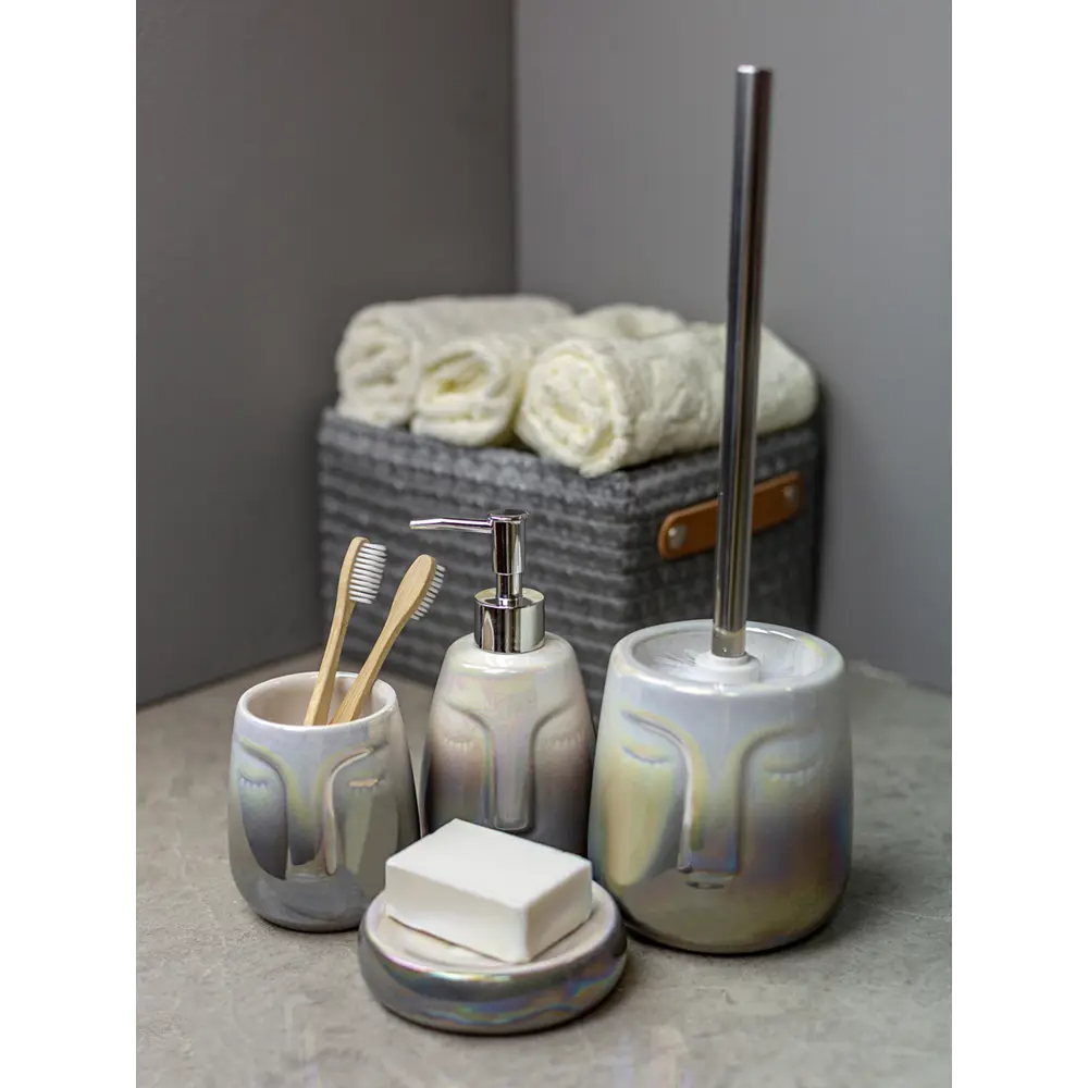 Стакан для зубных щеток Bath Plus Belle W-CE2574AA-TB, керамика, цвет светло-серый 88378710 STLM-2208065 - Вид №2