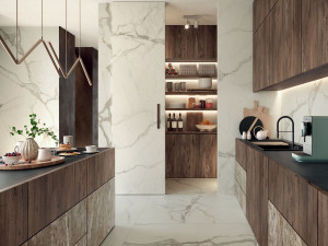 Керамогранит / напольное покрытие из ламинированного керамогранита с мраморным эффектом