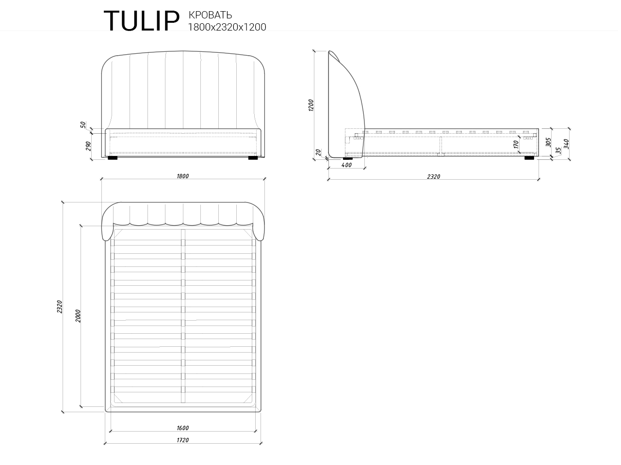 IThe IDEA кровать TULIP 116 Santreyd sun-id-1036638 - Вид №10