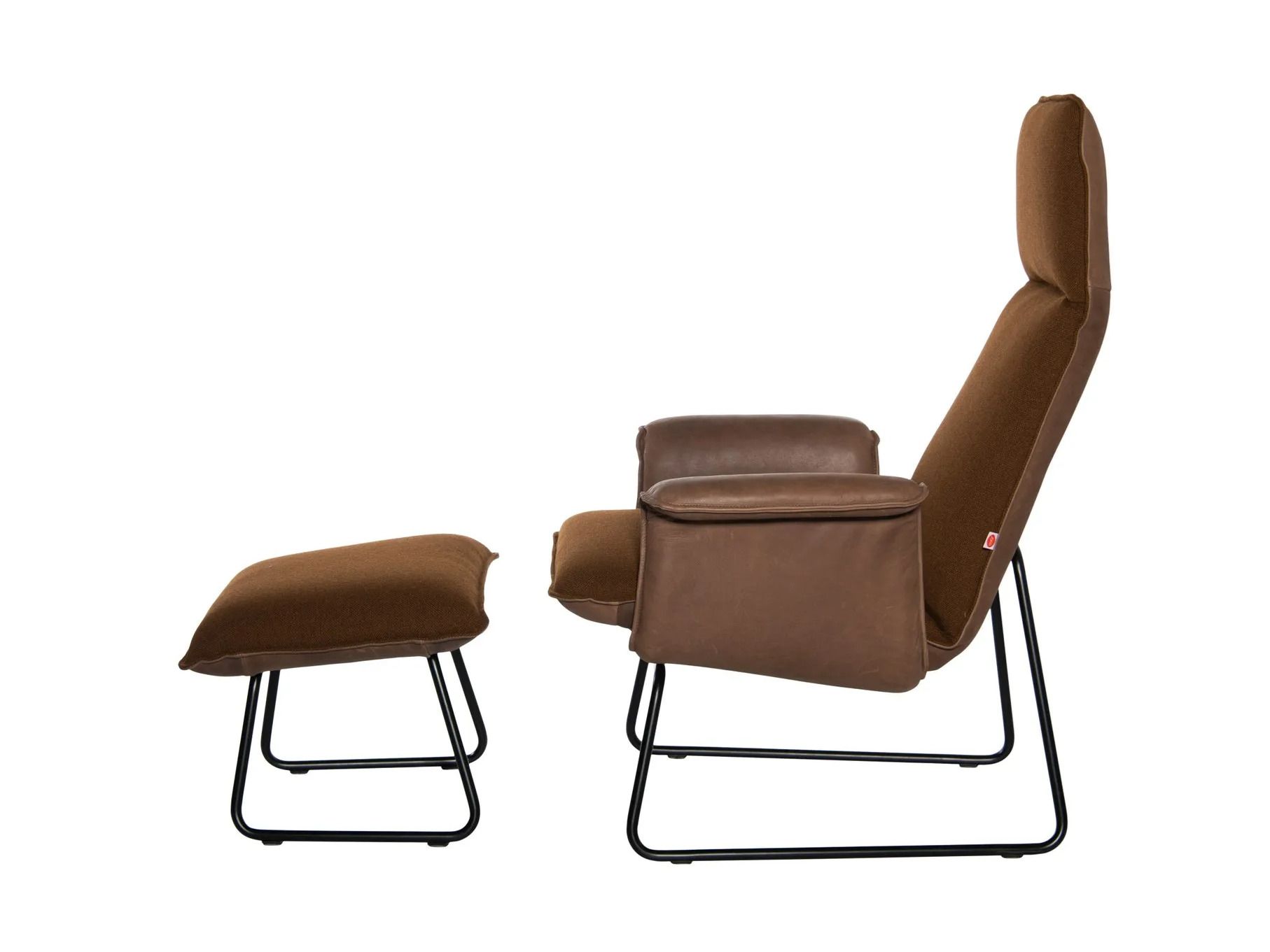 Кресло для салазок из ткани и кожи с подлокотниками Jess Оригами ARCH-00038423 - Вид №3