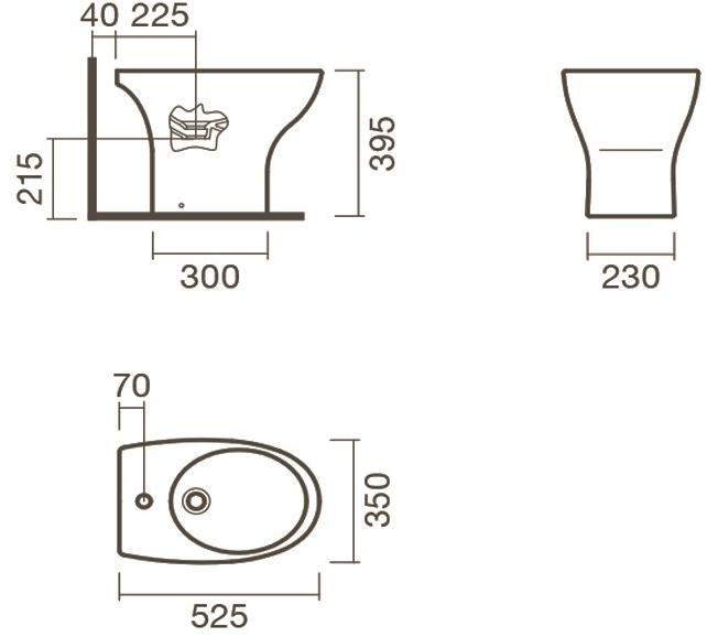 Биде приставное Sanitana POP S10076334900000 ( PPBD1E ) - Вид №1
