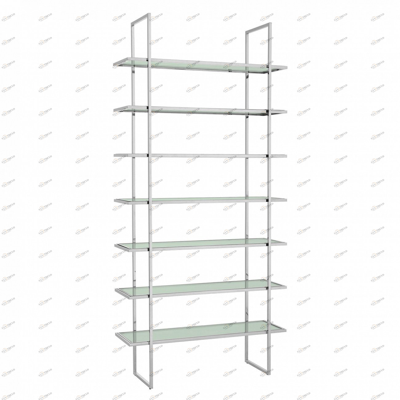 Стеллаж металлический со стеклянными полками 225х120 см прозрачный Twist DELIGHT COLLECTION  00-3883287 Хром 