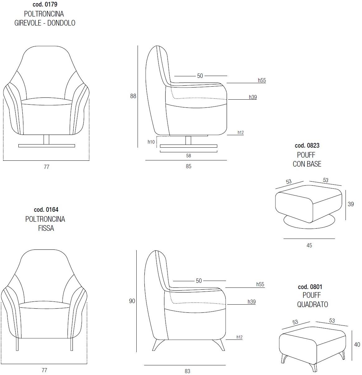 Egoitaliano Вращающееся кресло из ткани с подлокотниками Felicity sun-id-1510534 - Вид №2
