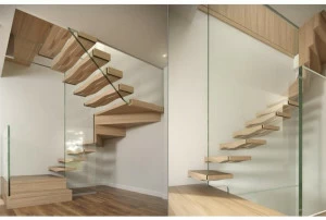 Siller Treppen Консольная лестница из дерева и стекла Wave