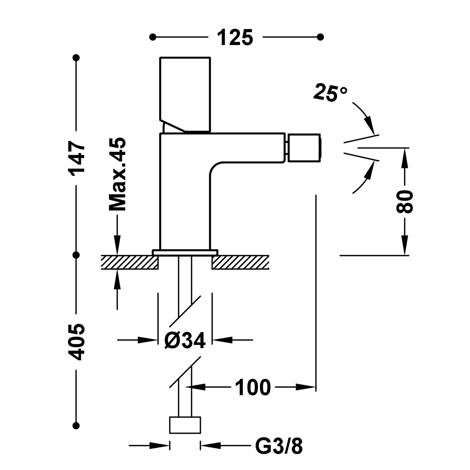 Смеситель для биде LOFT с одной ручкой-20012002 TRES  - Вид №1