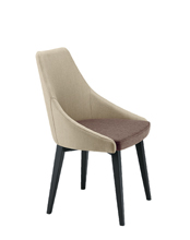 Kontea 590 Кресло с каркасом из древесины бука, 4 ножки. Сиденье и спинка мягкие. Et al. Kontea