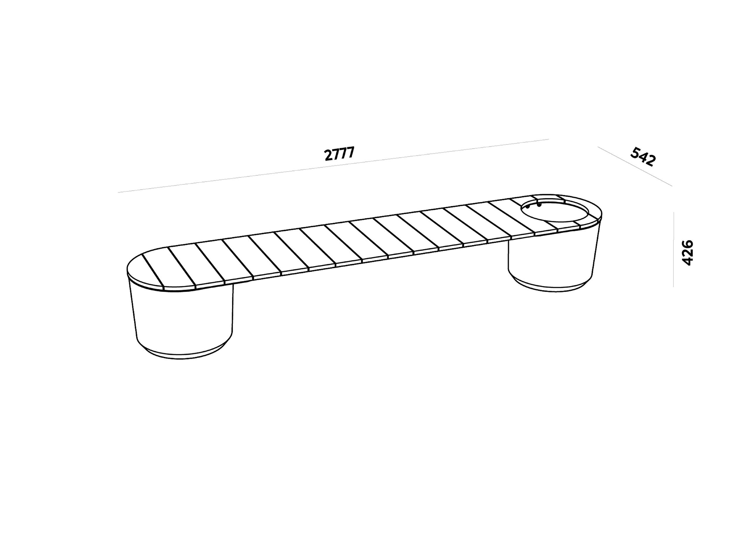 Бетонная скамейка со встроенным плантатором Betoni Simple Benches ARCH-00107248 - Вид №4