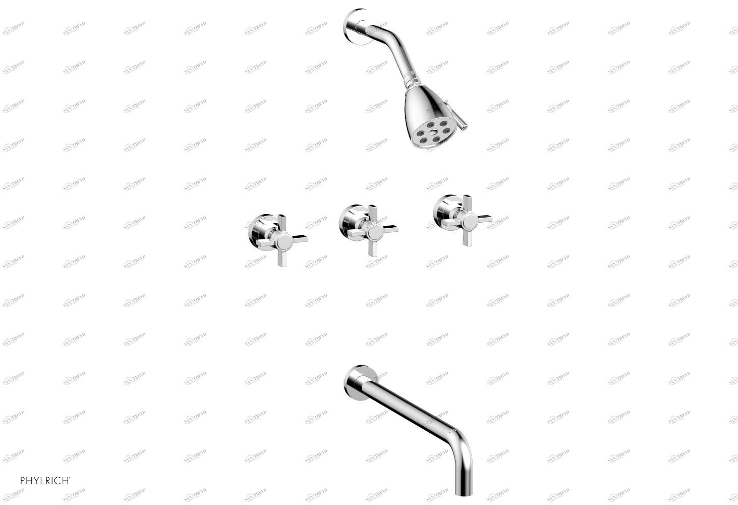 Смеситель для душа BASIC Phylrich  D2137-14-026 Хромированный