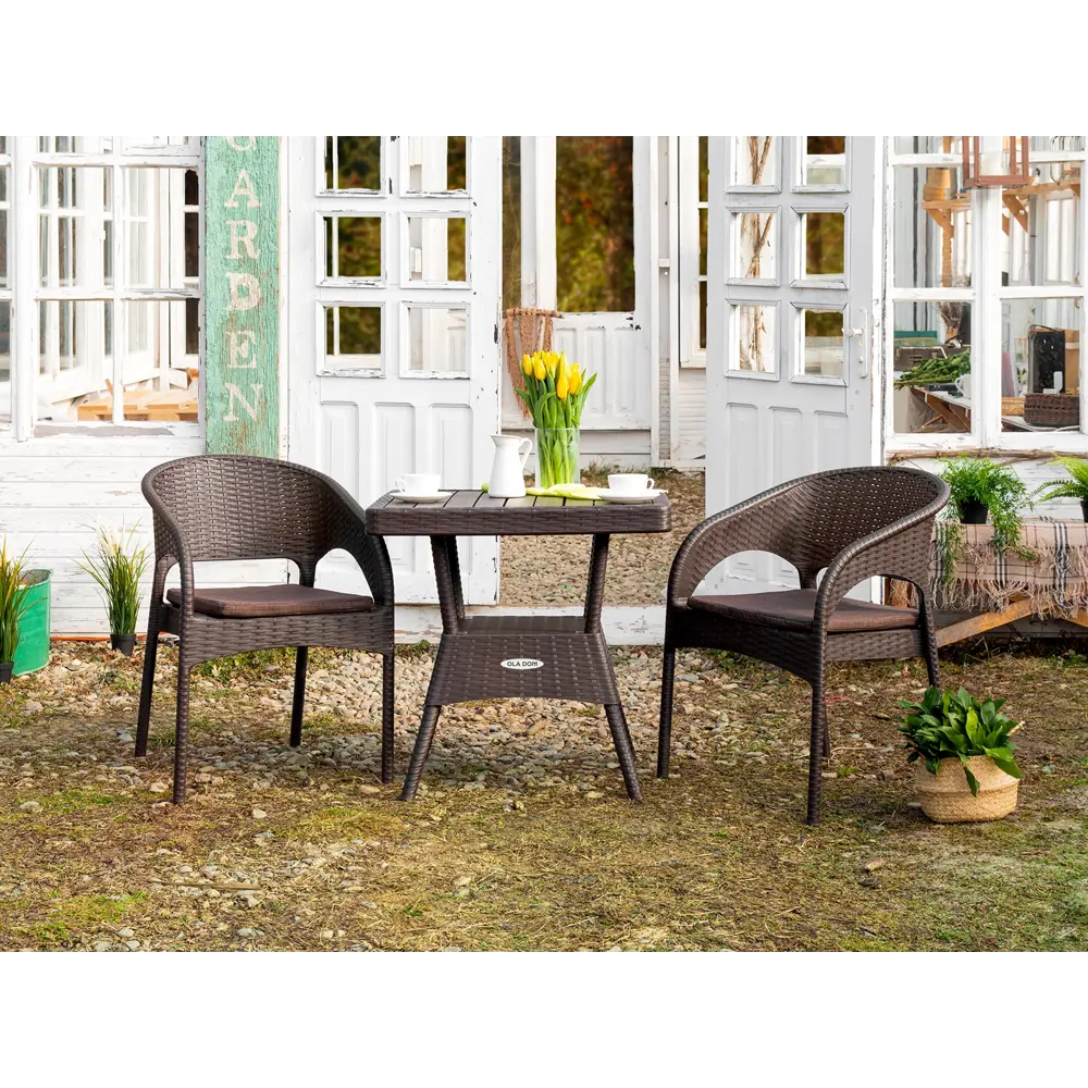 Кресло Rattan Ola Dom 62x58x80.5 см полипропилен цвет коричневый Santreyd STLM-2170235 - Вид №5