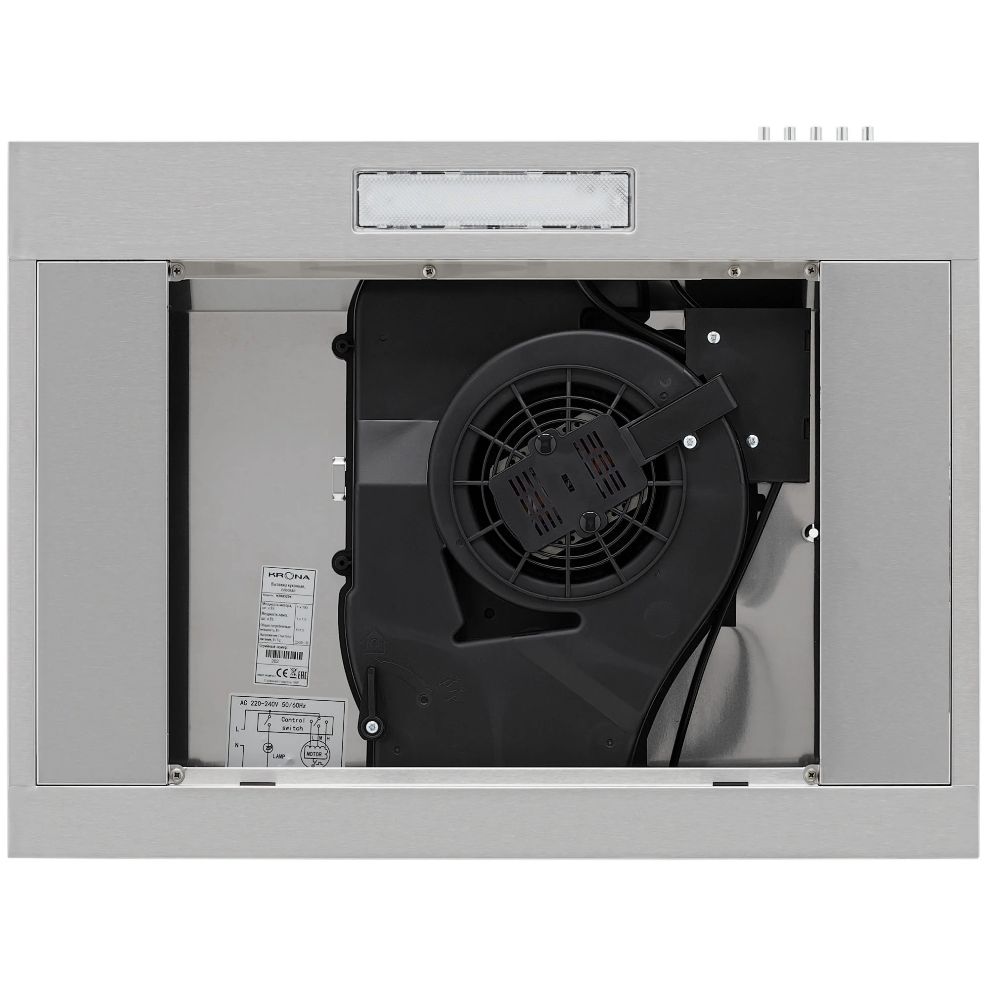 9282053 Вытяжка подвесная KRONA JILLIAN 600 inox PB серебристый/серебристый KRONA1 STDN-0010257 - Вид №6