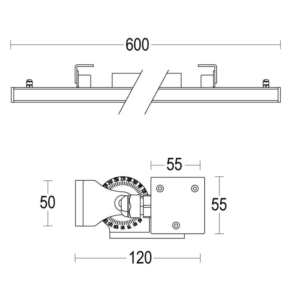MaxiTratto Wall PB 600 Ghidini MaxiTratto Wall PB .05 Темно-Cерый (Матовый)  - Вид №1
