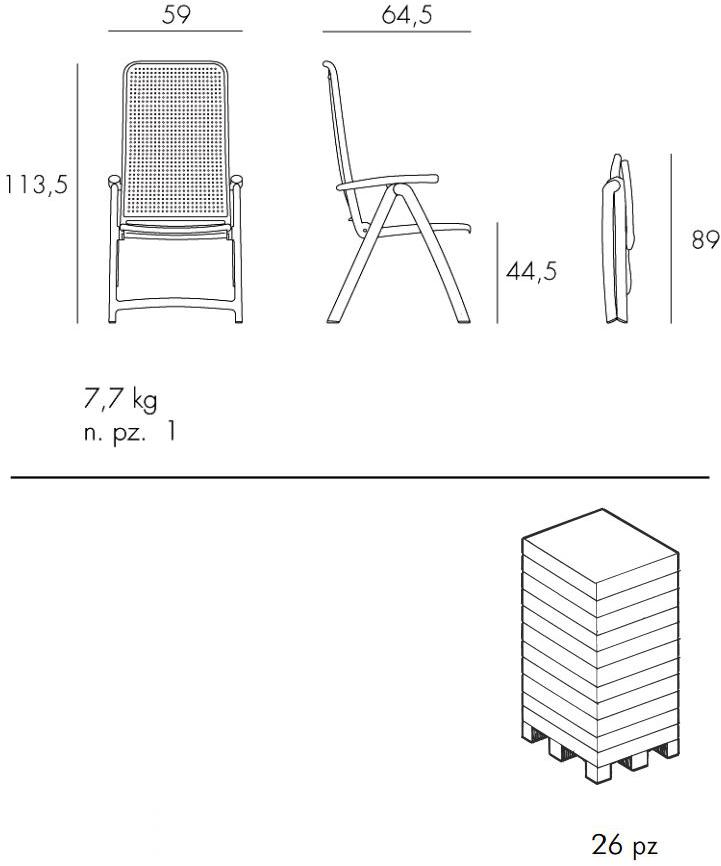 Nardi Лежащее кресло с подлокотниками sun-id-1433282 - Вид №3