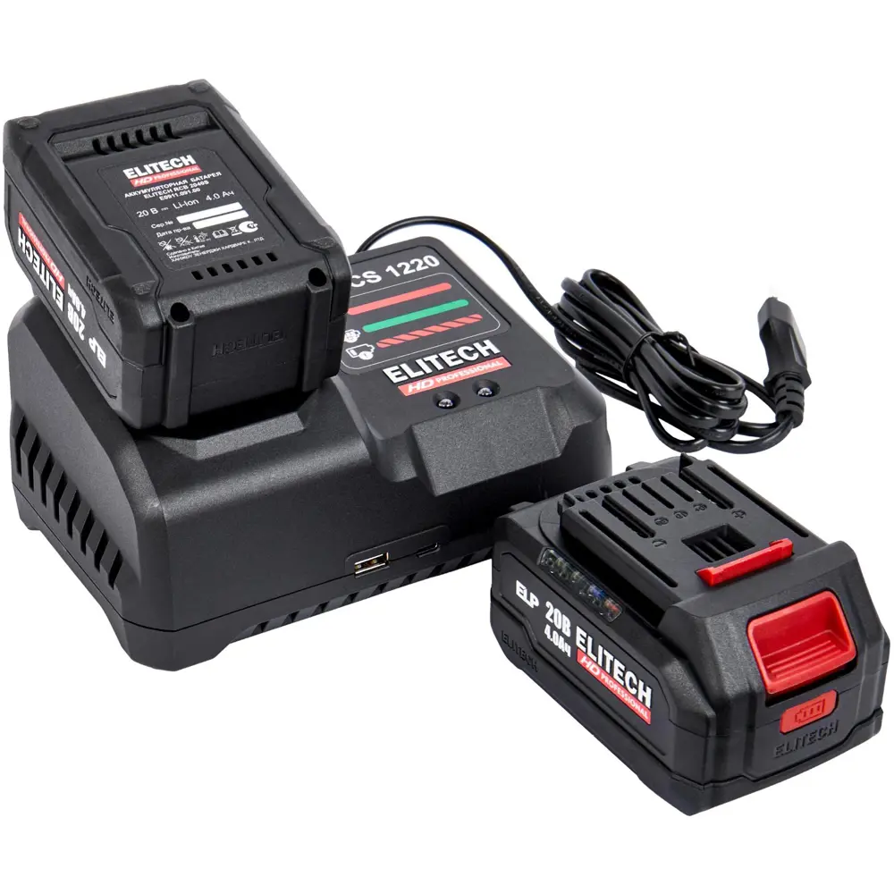89399011 Дрель-шуруповерт аккумуляторная бесщеточная Elitech HD CD 20BL2 20 В Li-ion 2x4 Ач STLM-1422223  - Вид №12