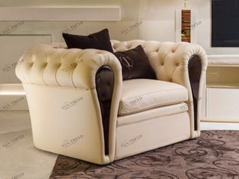 Turri Стеганое кожаное кресло с подлокотниками по контракту Mayfair sun-id-1458134