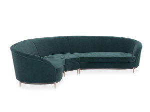 5-местный бархатный изогнутый диван