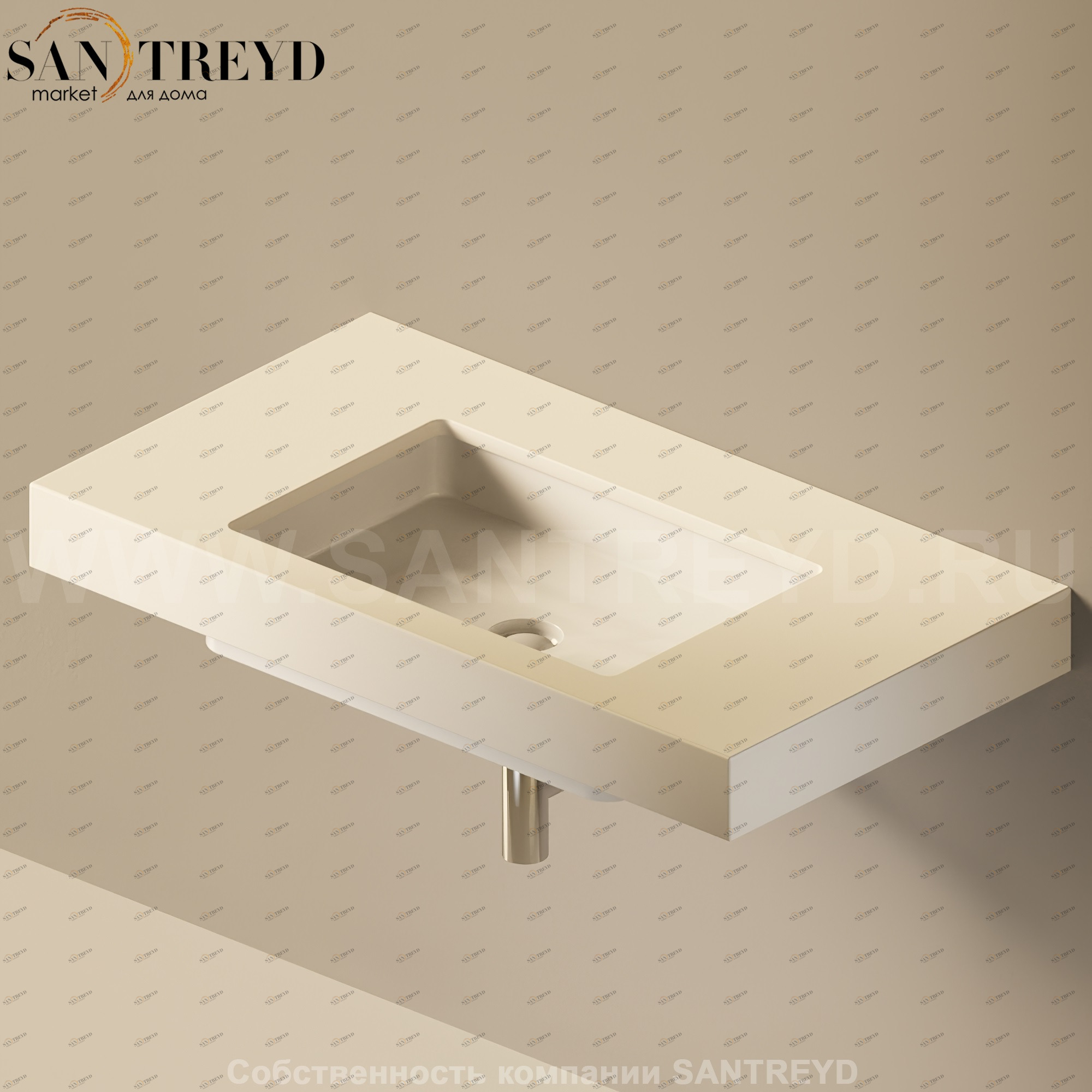 Flaminia FLYMAX Столешница с отверстием под раковину от 80 до 250 см бежевая FY40SP.9003 Ceramica Flaminia FY40SP9003