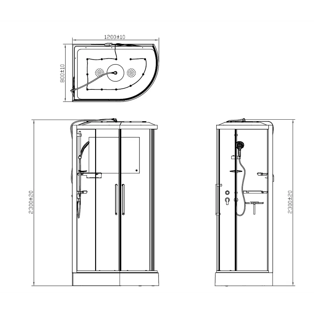 Душевая кабина Titan левая низкий поддон 120x80 см 82432605 STLM-2096819 SENSEA Без серии - Вид №13