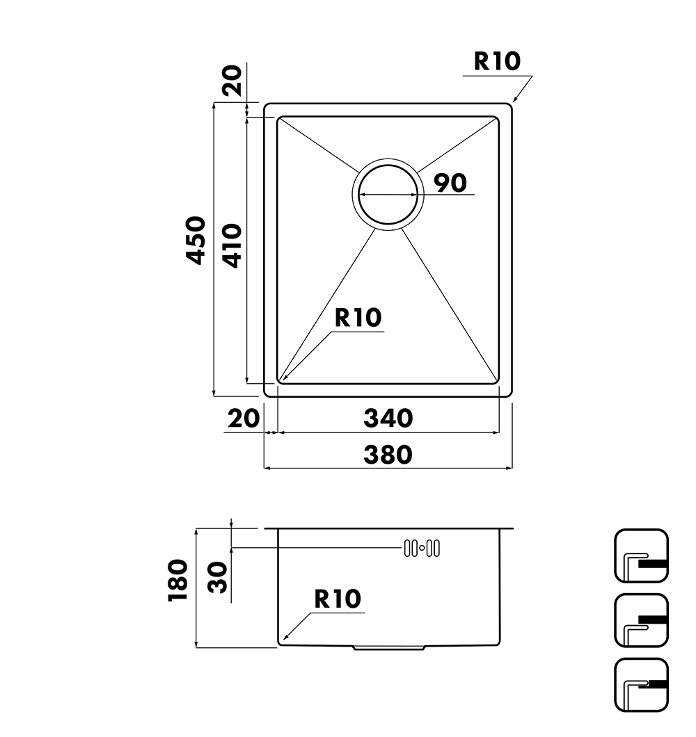 Кухонные мойки Eco Bremen SBO-3845.A SEAMAN  - Вид №1