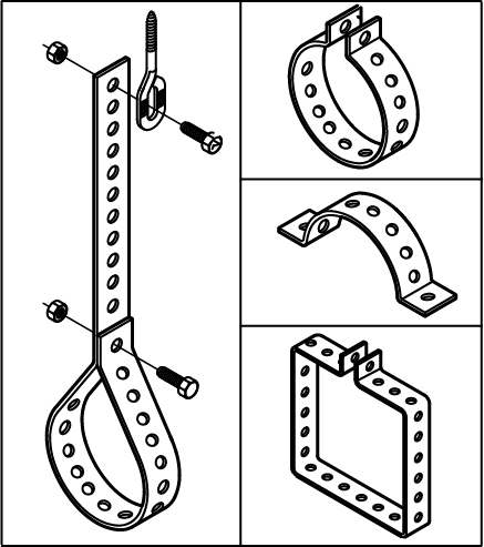 0831026 Монтажный элемент BIS Перфолента оцинкованная монтаж обычных и вентиляционных труб WALRAVEN  - Вид №2