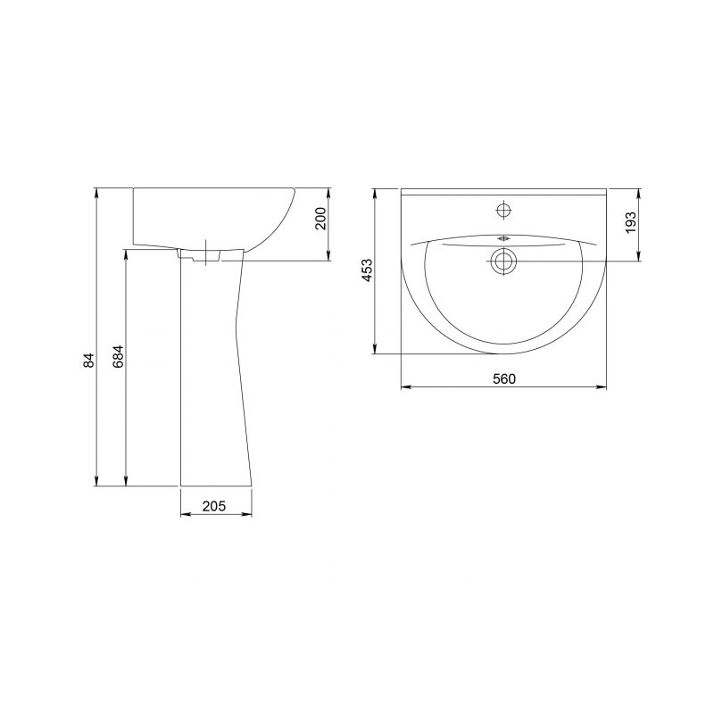 1.3111.6.S00.11B.0 Пьедестал для раковины прямоугольная SANTERI  - Вид №1