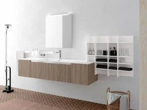 Archeda Тумба под умывальник из лакированной древесины с зеркалом Linea