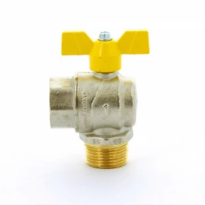 Кран шаровой для газа НВ угловой FUTURGAS бабочка F.I.V. 1" наружная резьба под бабочкой