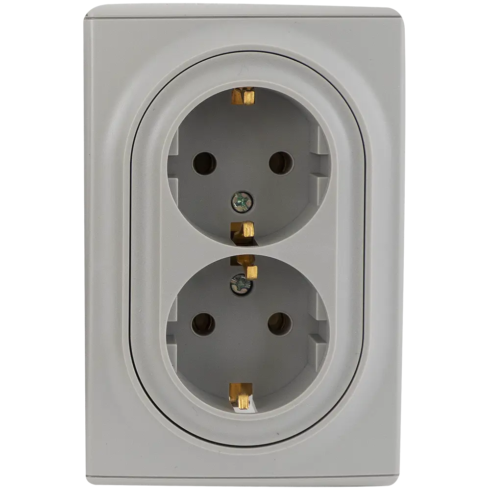 Розетка двойная встраиваемая Onekey Florence с заземлением, цвет серый ONEKEYELECTRO STLM-2151769
