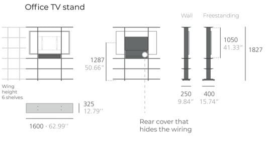 Книжный шкаф с подставкой для телевизора Systemtronic ARCH-00041338 - Вид №3