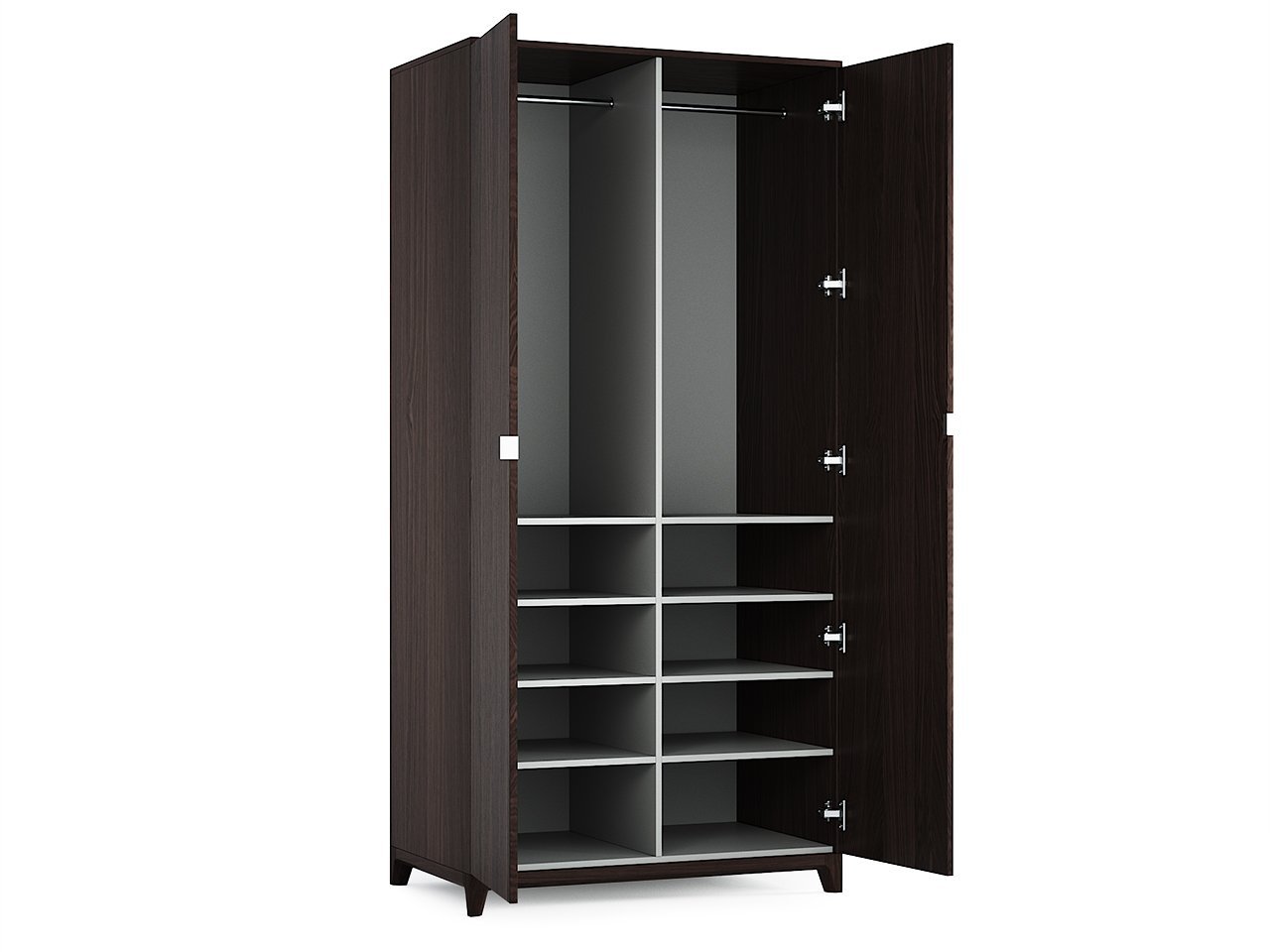 Шкаф двухдверный распашной темный дуб Case №3 THE IDEA  210418 Коричневый  - Вид №2