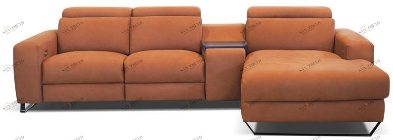 Rossini Sofas Секционный раскладывающийся кожаный диван с шезлонгом sun-id-1399131