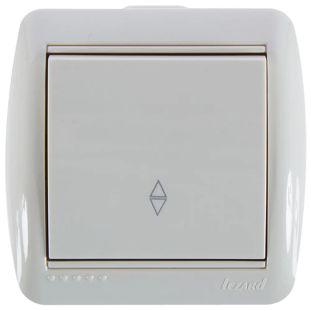 Выключатель проходной накладной Lezard Nata 1 клавиша, цвет кремовый STLM-2030858