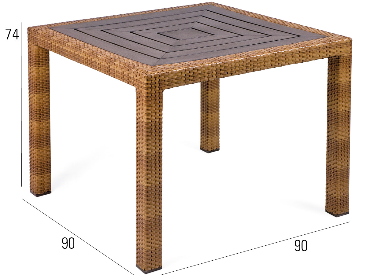 68.00.0338 Стол Bellini Tobacco - столешница Resysta Siam - 90 x 90 Mbm  - Вид №2