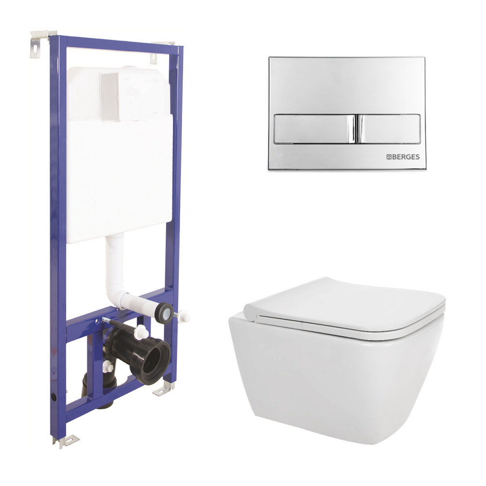 044213 Подвесной унитаз настенный Белый BERGES  Турция 