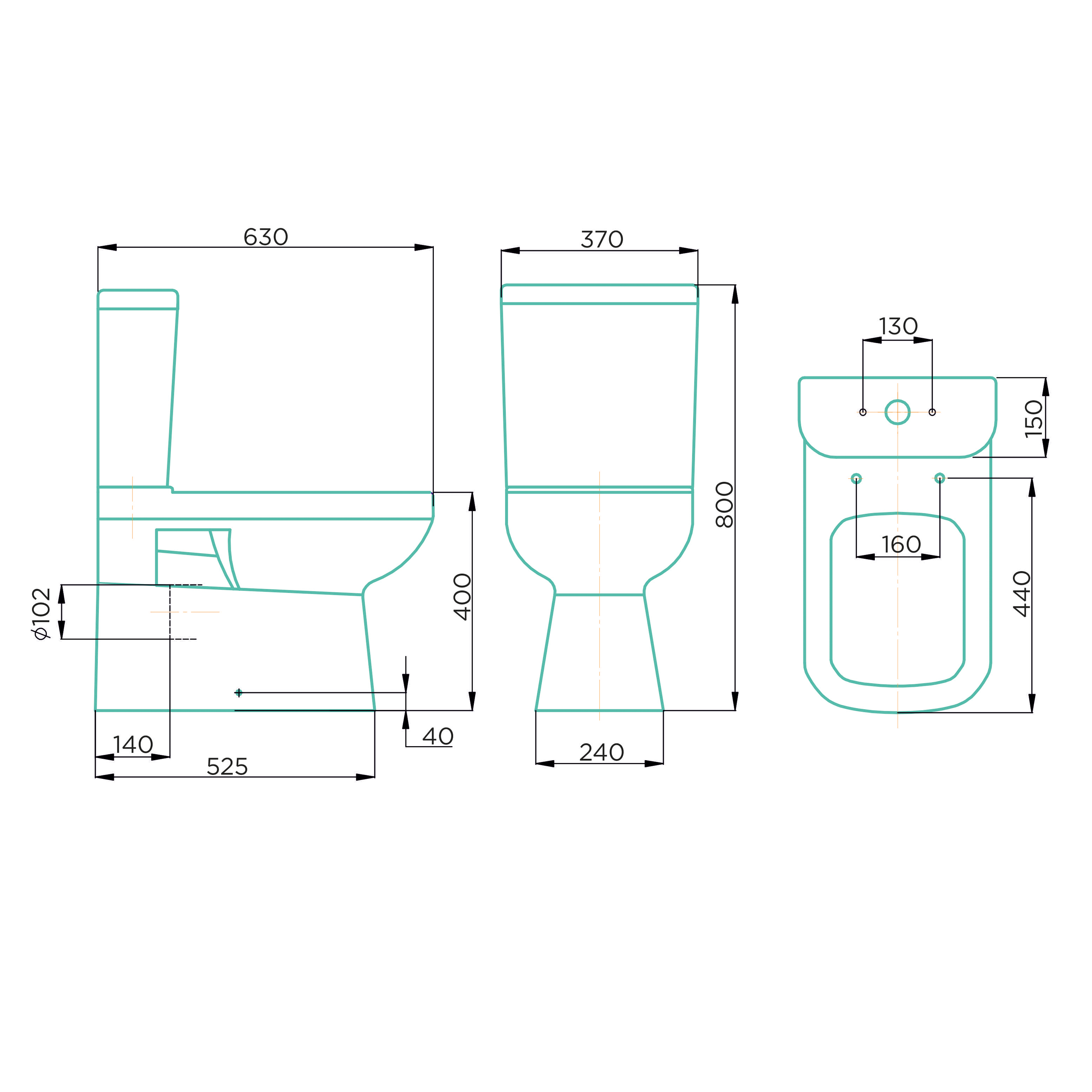 Альфа Унитаз + бачок 45,25 кг. GESSO  - Вид №3