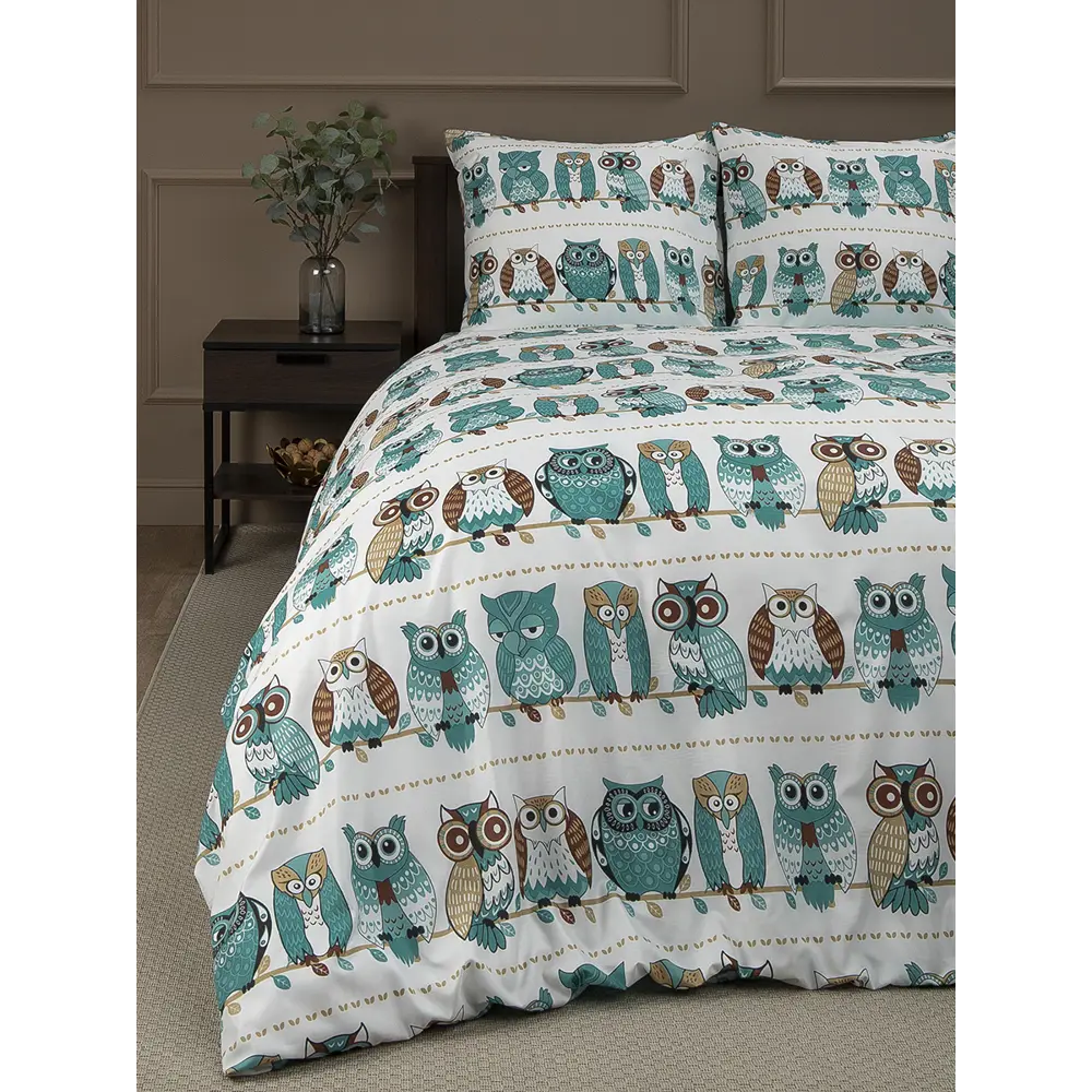 Комплект постельного белья Amore Mio Гарланд евро полисатин синий STLM-2025708 - Вид №6