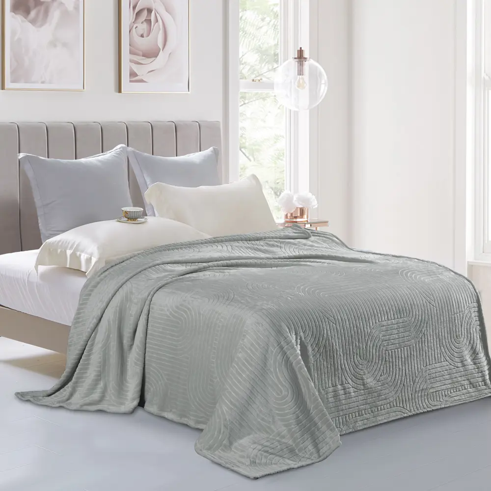 Плед Kadis 180x200 см велсофт цвет серый СТОЛИЦА ТЕКСТИЛЯ STLM-2064060 - Вид №3