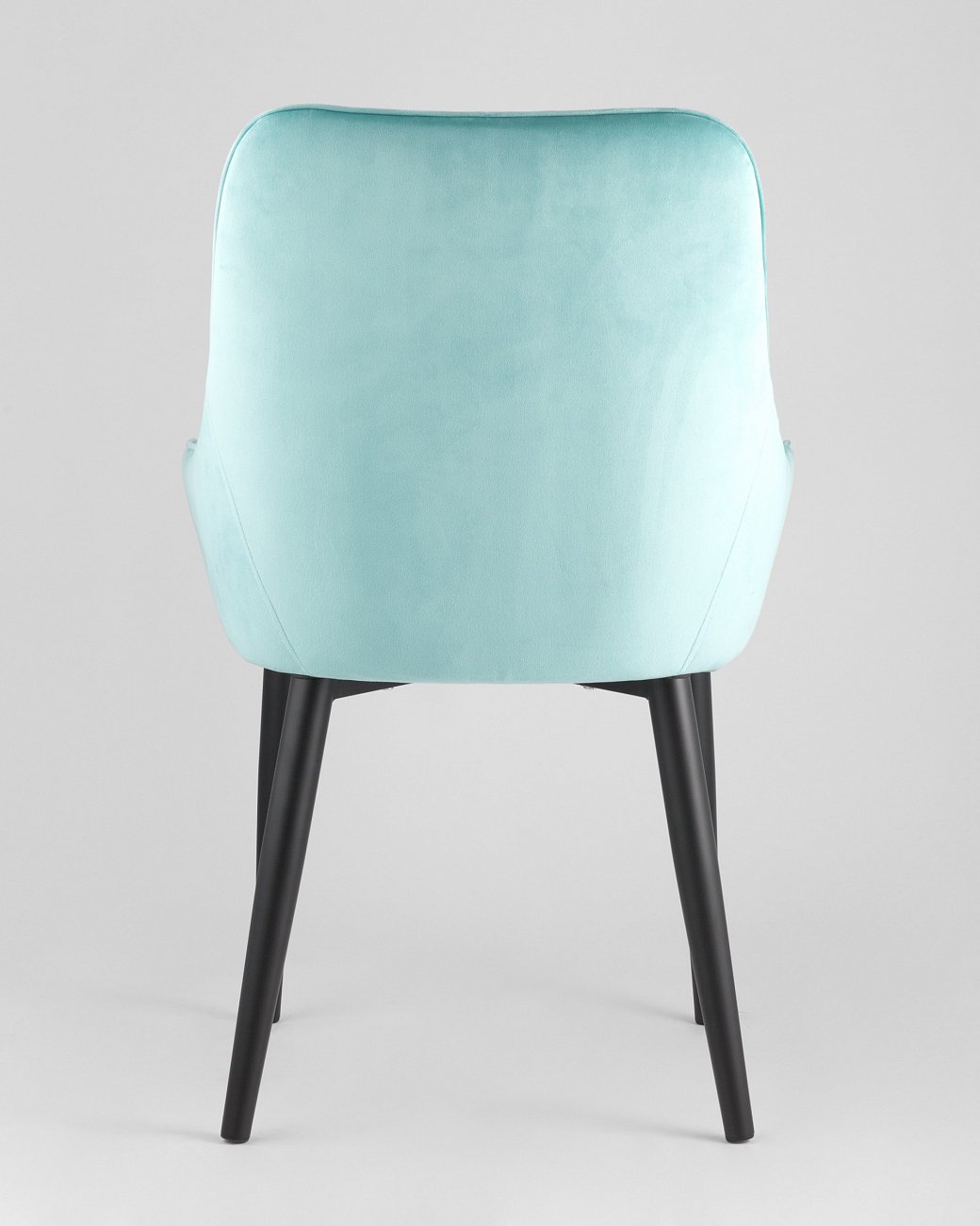 Стул с подлокотниками мягкий мятный с черными металлическими ножками "Диана" STOOL GROUP ДИЗАЙНЕРСКИЕ 00-3881950 Голубой  - Вид №4
