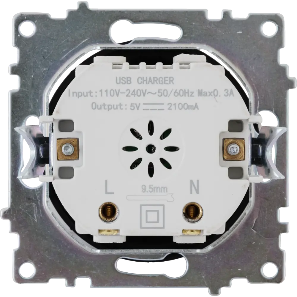 Розетка Onekeyelectro USB двойная встраиваемая с подсветкой цвет чёрный Florence STLM-2109276 - Вид №4