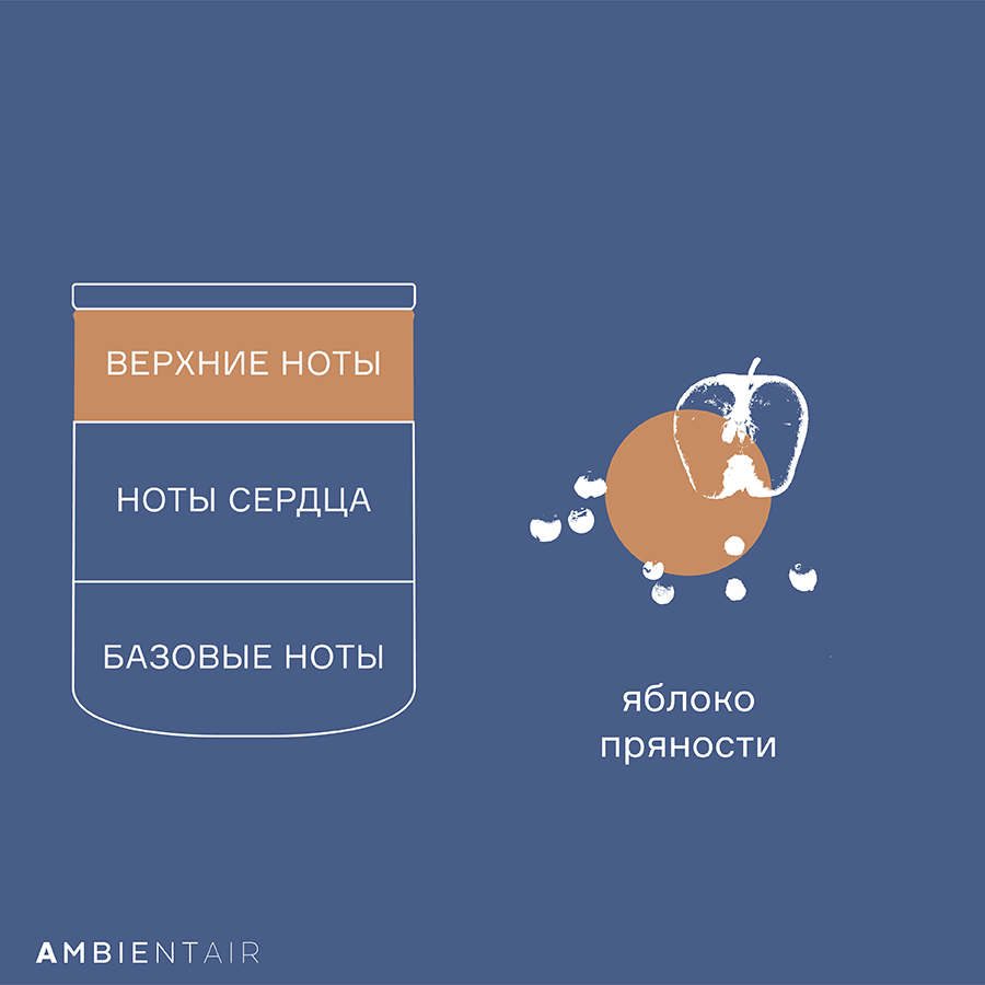 VV401MDTO Свеча ароматическая gifting, Карамель и яблоко, 40 ч Ambientair  - Вид №4