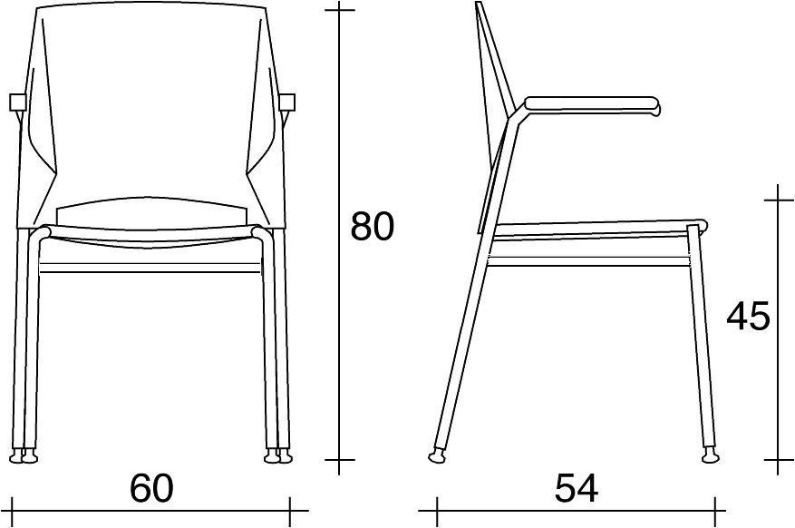 TALIN Стул из полипропилена штабелируемый с подлокотниками Trek sun-id-1499221 - Вид №1